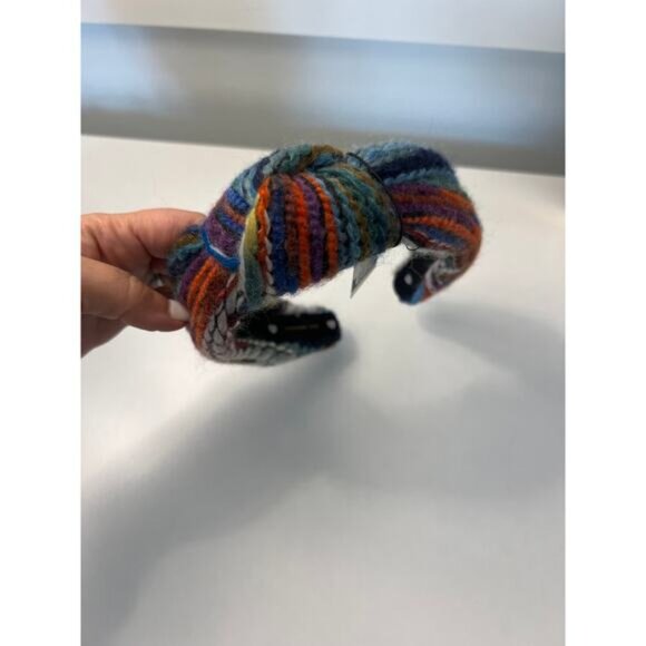 NWT Lele Sadoughi Mixed Yarn Knotted Multicolor Headband in Iris - Picture 2 of 7